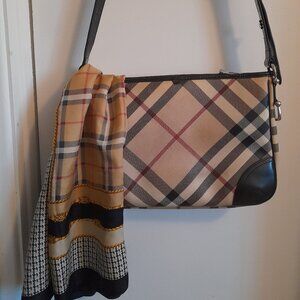 Leather PVC Burberry bag & scarf/shawl include
